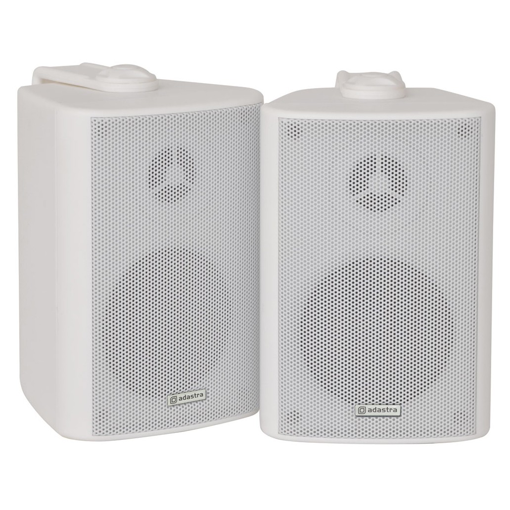 ADASTRA WHITE COMPACT 100V 8 OHMS BACKGROUND SPEAKERS WITH BRACKET 