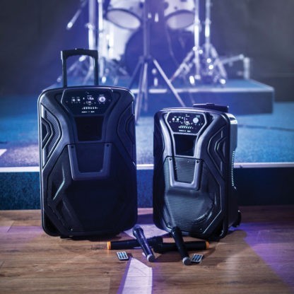 QTX BUSKER-15 100w portable PA with wireless microphones, MP3 & Bluetooth
