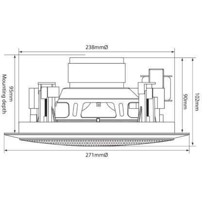 Adastra CC8V 8" 50w 100v line or 8 ohm ceiling speaker