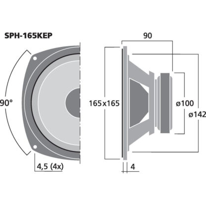 SPH-165KEP 6 ½" 60w RMS hi-fi bass-midrange speaker
