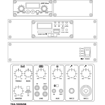 TXA-1020USB portable high-power amplifier system