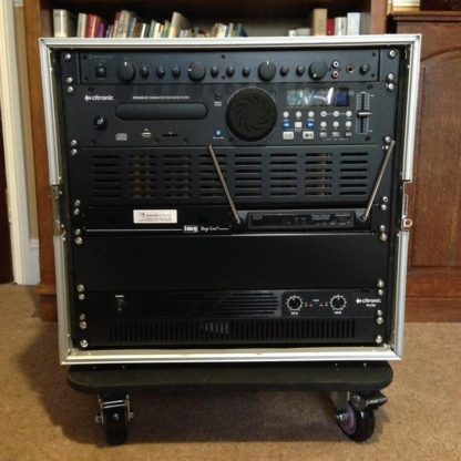Wheeled sound system with speakers and wireless mic for Leisure Centre and Studio