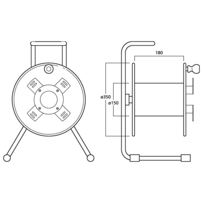 Monacor MCR-6 empty cable reel drum