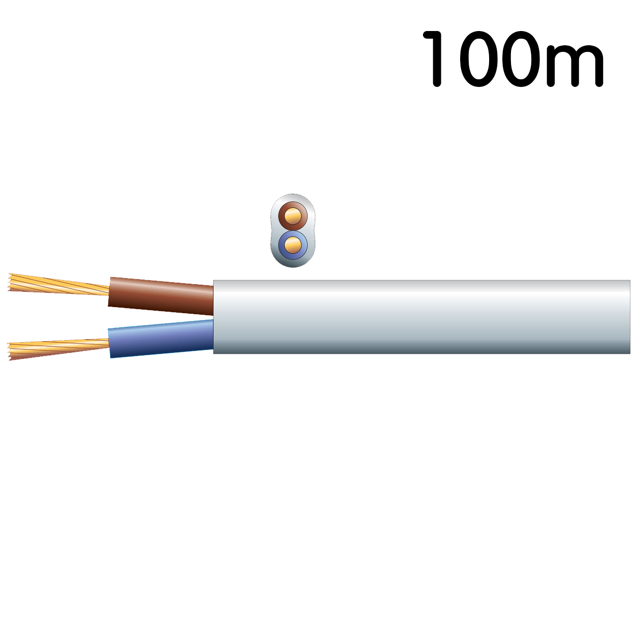 100m 6A white 100v line speaker cable