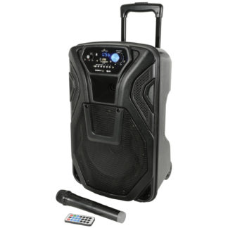 QTX BUSKER-10 60w portable PA with wireless microphone, MP3 & Bluetooth