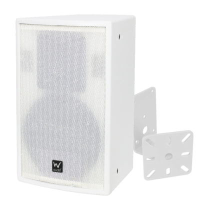 SR 10 white wall mounted cabinet speaker + BRAC04 white wall mounted speaker bracket