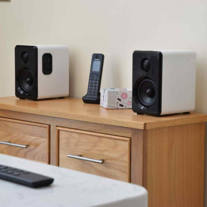 ABS35WHT active Bluetooth bookshelf speakers