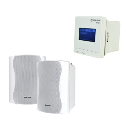 Adastra WA-215 in-wall Bluetooth amplifier supplied separately or as a system with two white ceiling or cabinet speakers