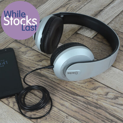 av:link SFBH1-SLV silver satin finish Bluetooth headphones with dynamic bass