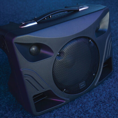 QTX DELTA-50 portable PA system with Bluetooth and handheld wireless microphones