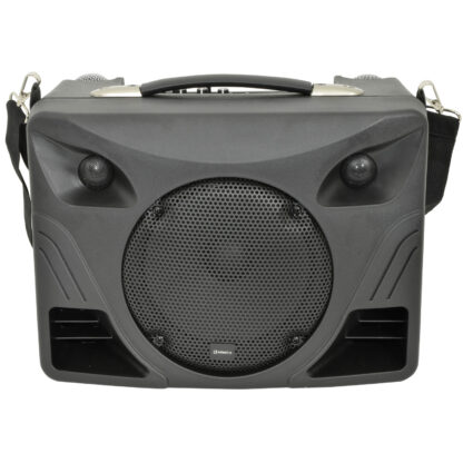 QTX DELTA-50 portable PA system with Bluetooth and handheld wireless microphones