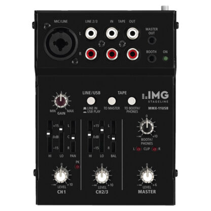IMG Stageline MMX-11USB 2 channel miniature audio mixer with 3 inputs and USB interface