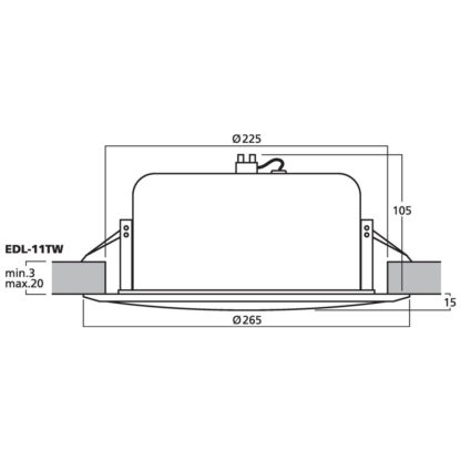 Monacor EDL-11TW & EDL-11TW/SW 100v line PA ceiling speaker