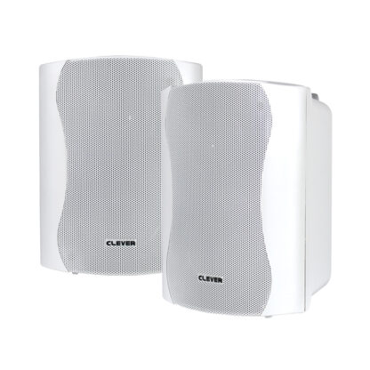 Clever Acoustics WPS 35T pair of 5" 35w RMS 100v line weatherproof wall cabinet speaker in white finish