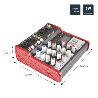 Citronic CSM-4 2 mono, 1 stereo input mixer with USB & Bluetooth