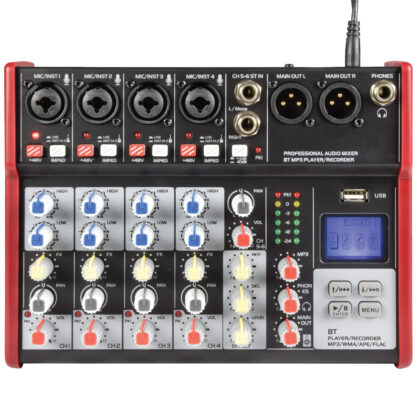 Citronic CSM-6 4 mono, 1 stereo input mixer with USB & Bluetooth