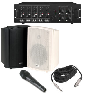 BAR-4Z Series 4 zone bar & pub sound system with black or white speakers