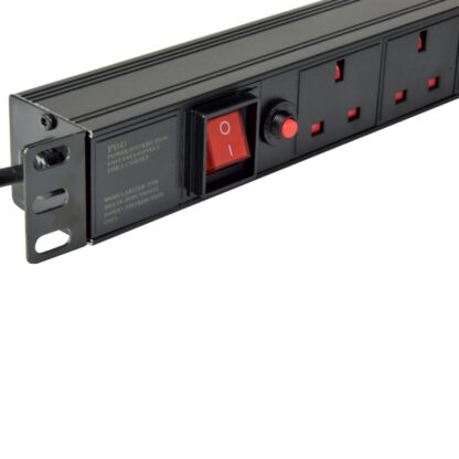 Adastra 1U-PDU-6UK 19" rack mount power distribution unit with 6 x UK sockets and reset button