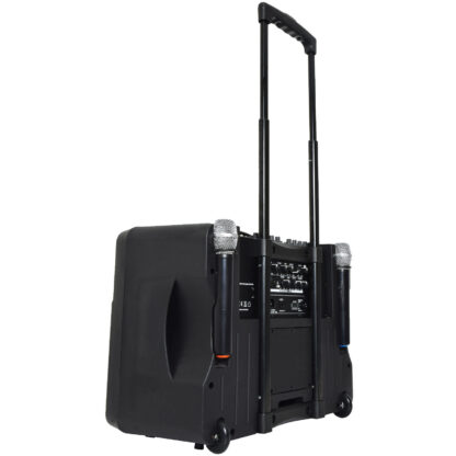 QTX DELTA-200 portable PA system with Bluetooth and handheld wireless microphones