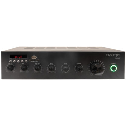 Eagle P650C 60w 100v line and low impedance mixer amplifier with MP3 player with USB /SD card inputs, FM radio and Bluetooth
