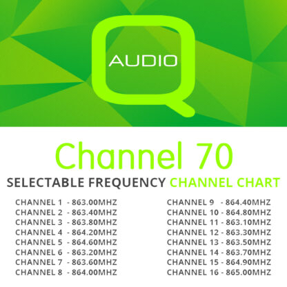 Q Audio channel 70 selectable frequency channel chart