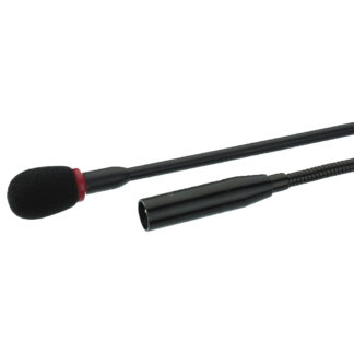 Monacor EMG-600P electret gooseneck microphone with red lighting ring