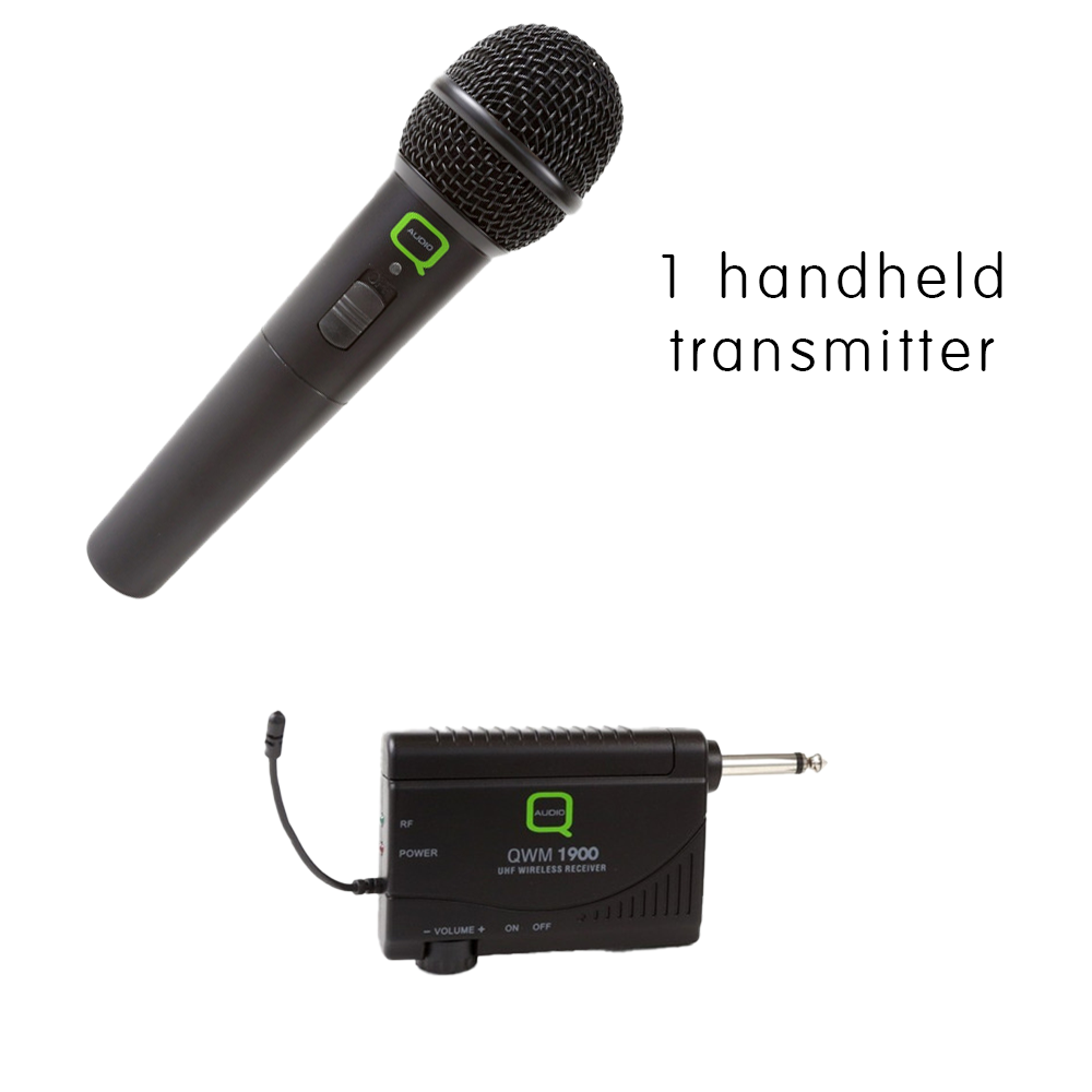 Q Audio QWM 1900 channel 70 UHF handheld wireless microphone system