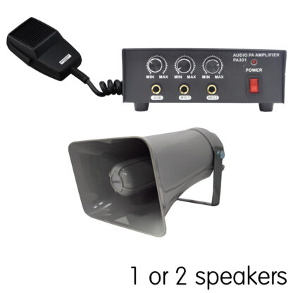 VEHICLE-30 - 30w vehicle PA with 1 or 2 horns and PTT microphone