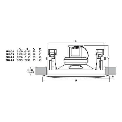 Monacor EDL-28 100v transmission 10w ceiling speaker