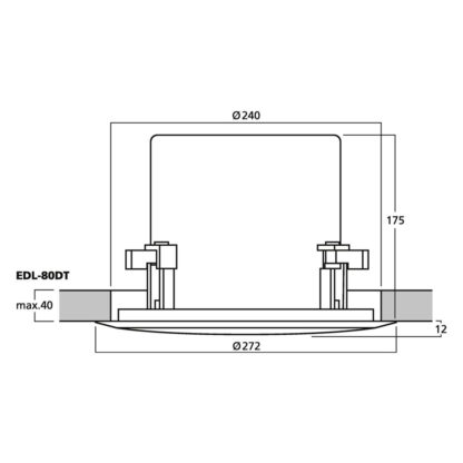 Monacor EDL-80DT 2-way flush-mount 30w ceiling speaker