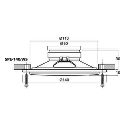 Monacor SPE-140/WS flush-mount ceiling and wall 10w speaker