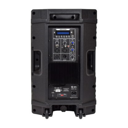QTX QUEST-12A 180w 12" active PA cabinet speaker with USB, SD, FM radio and Bluetooth