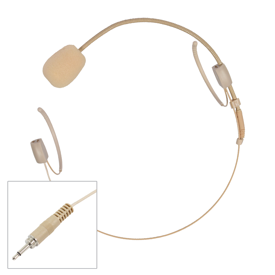 Chord FCN-35 discreet entry level headband microphones with screw-in 3.5mm jack plug with external 7.9mm male thread