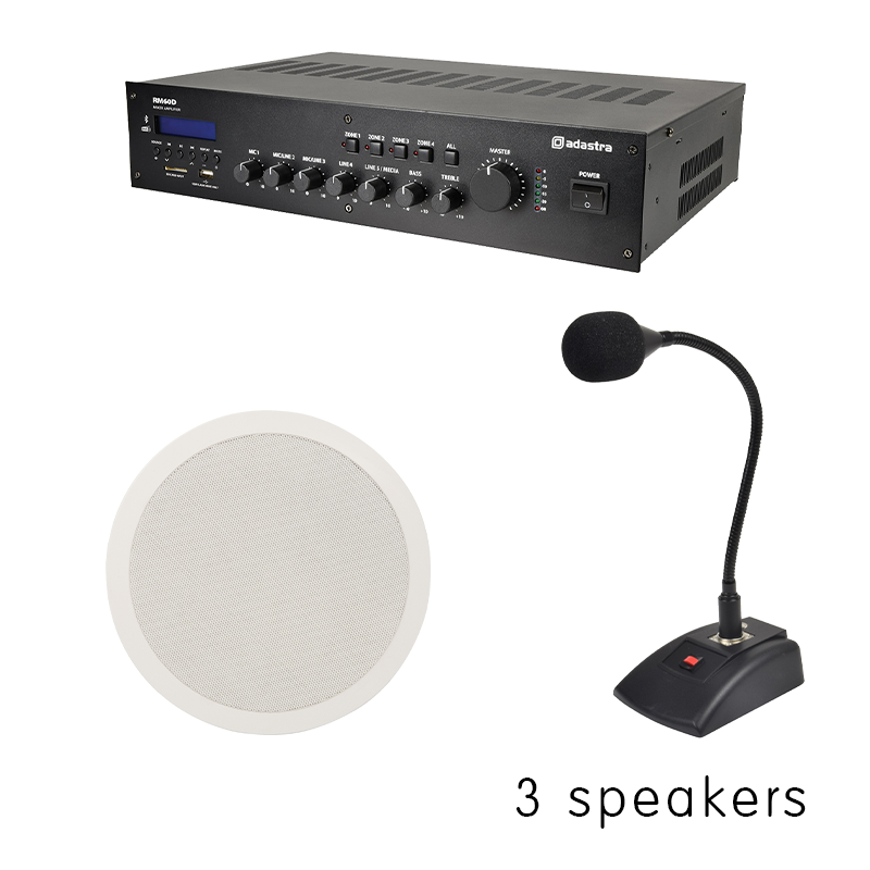 WP-60-3 60w Workplace Background Music and Paging System