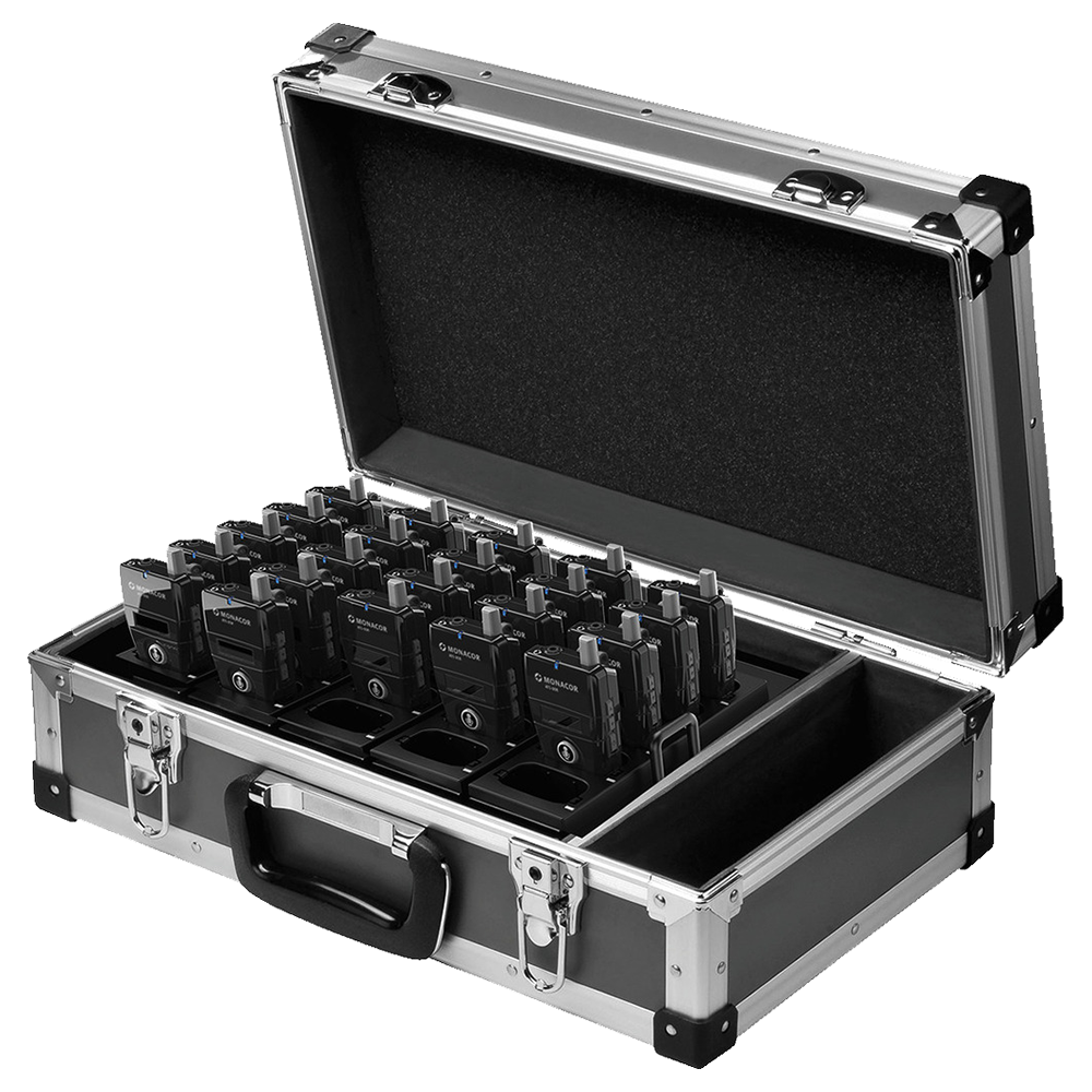 Monacor ATS-825C charging case for the ATS-80 series tour guide systems