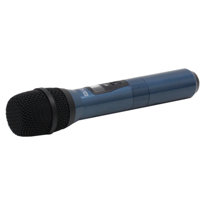 W Audio DQM 600HTX wireless microphone on Ch 38 (606-614 MHz)
