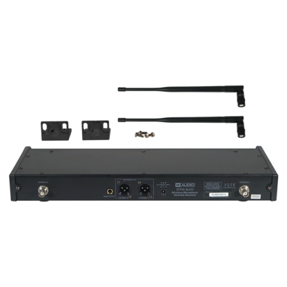 W Audio DTM 600 V2 twin diversity wireless microphone system on Ch. 38 (606-614 MHz) – with V2 software