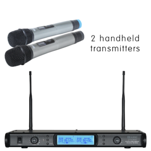 W Audio DTM 800H V2 twin diversity wireless microphone systems on Ch 70 (863-865 MHz) with 2 x handheld transmitters - with V2 software