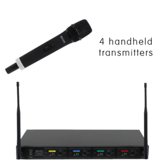 W Audio MIC80 RM Quartet Handheld Wireless Microphone System