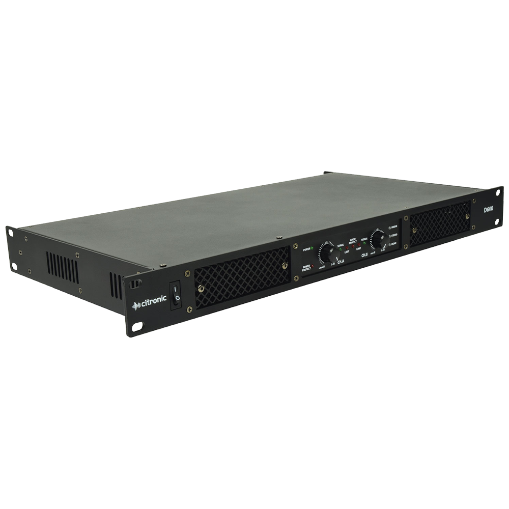 Citronic D600 2 x 150W class-D stereo power amplifier