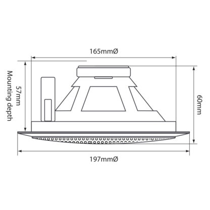 Adastra EC56V-B 5¼" 6w 100v line black ceiling speaker