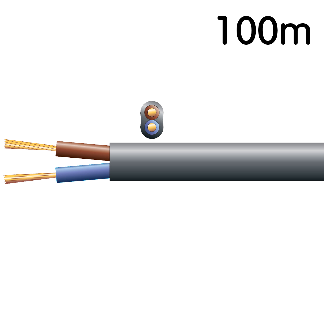 Mercury black oval 100m 3A 100v line speaker cable