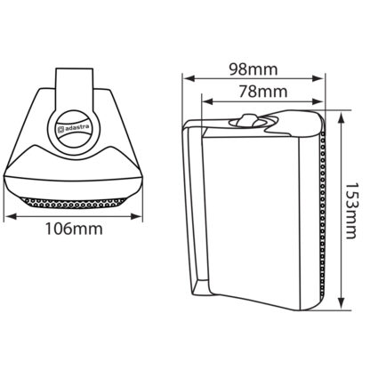 Adastra BC3V series 6w 100V line or 8 ohm black wall cabinet speakers