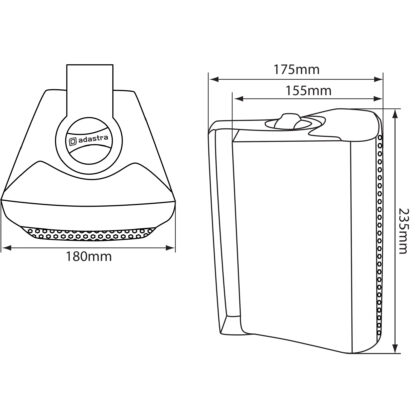 Adastra BC5V series 30w 100v line or 8 ohm white wall cabinet speakers