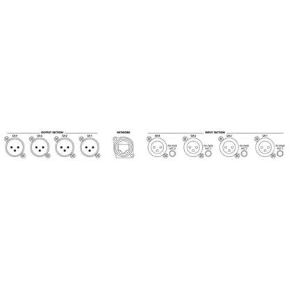 Monacor DADC-144DT Dante® 4 input, 4 output transceiver