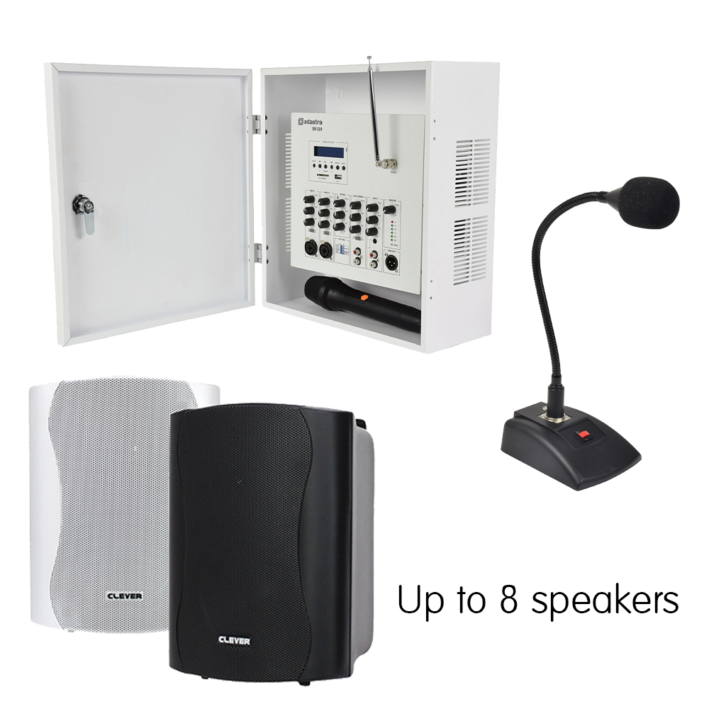 IND-WALL120 series indoor 100v line public address sound, paging and background music systems are for supermarkets, mini marts or stores, workshops, schools and offices