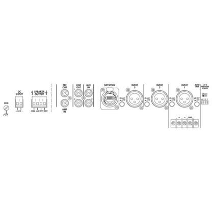 Monacor PA-900DT 120w mixer amplifier with integrated Dante® module