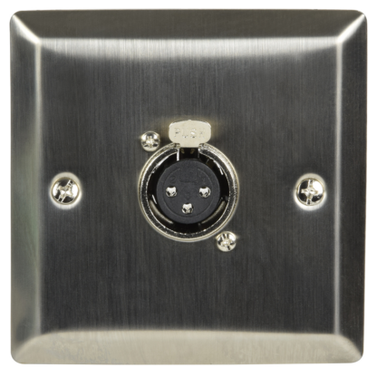 123.316 single XLR-F female socket on single gang wallplate