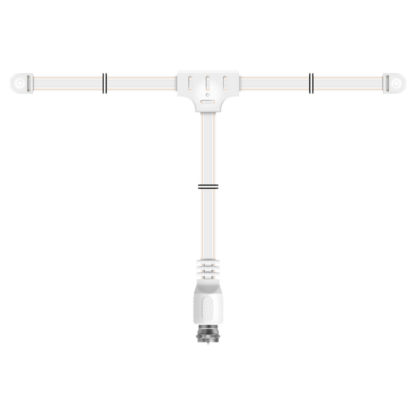 A008C indoor ribbon dipole DAB / FM aerial. Flat twin cable formed into a traditional T pattern