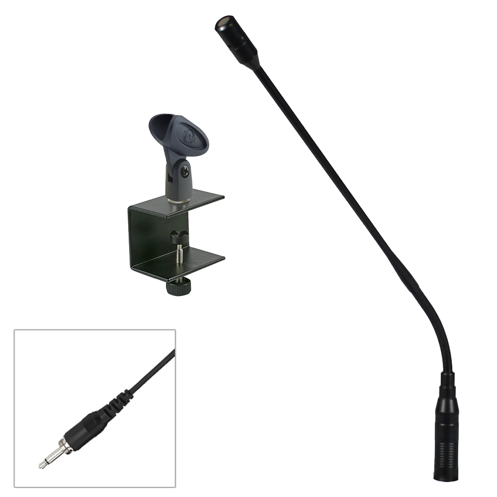 WPM300/J cardioid electret gooseneck microphone with screw-in 3.5mm jack